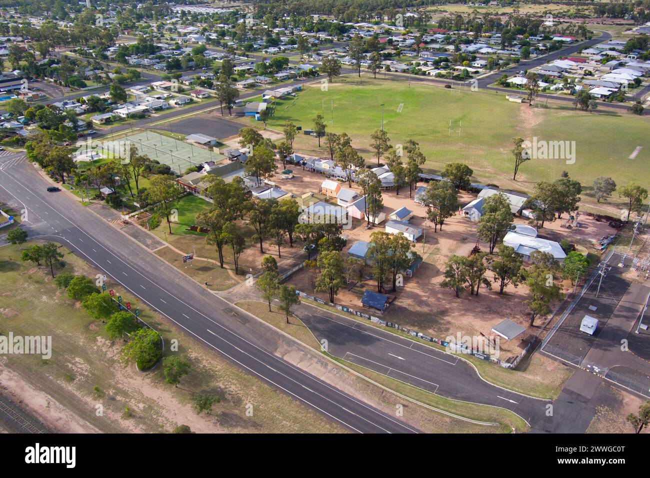 Aerial of Historical Village Museum Miles Queensland Australia Stockfoto