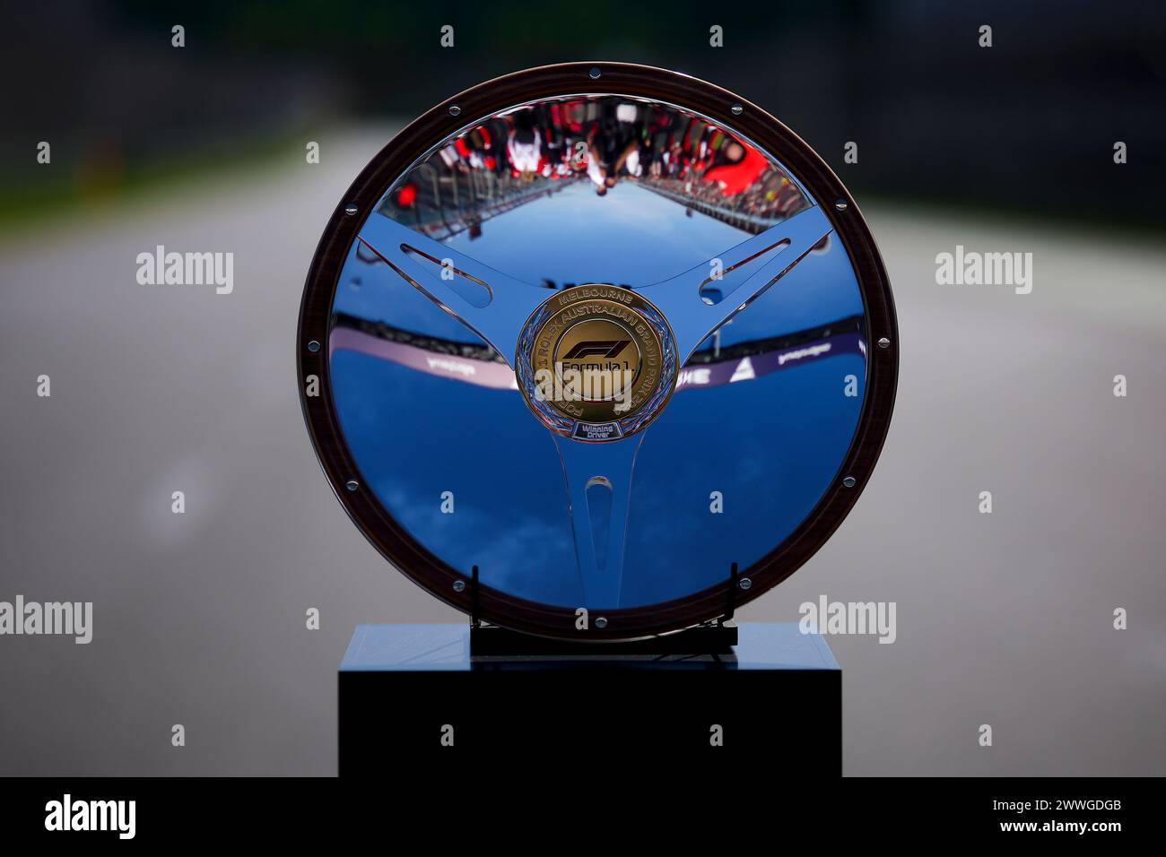 Melbourne, Australie. März 2024. Australian GP Trophy während des Formel 1 Rolex Australian Grand Prix 2024, 3. Runde der Formel 1 Weltmeisterschaft 2024 vom 22. Bis 24. März 2024 auf dem Albert Park Circuit in Melbourne, Australien - Foto Eric Alonso/DPPI Credit: DPPI Media/Alamy Live News Stockfoto