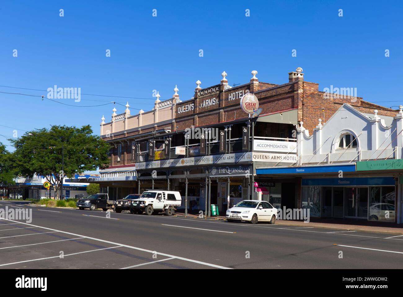 Queens Arms Hotel Roma Queensland Australien Stockfoto
