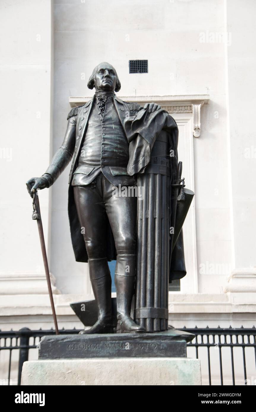 Statue von George Washington, Trafalgar Square, Londons West-End, London, Großbritannien Stockfoto