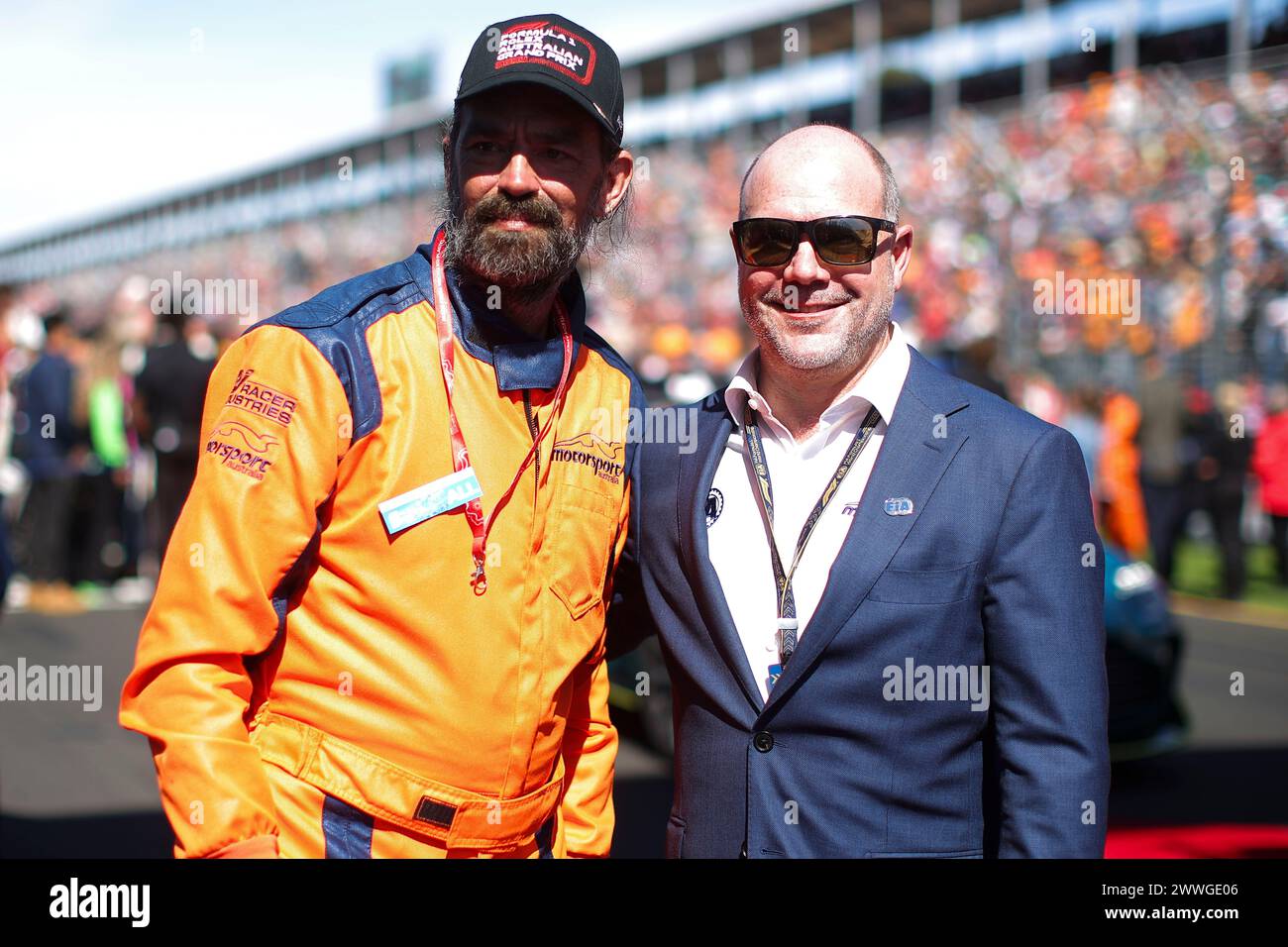 Melbourne, Australie. März 2024. Marshall und FIA-Mitarbeiter während des Formel-1-Rolex Australian Grand Prix 2024, 3. Runde der Formel-1-Weltmeisterschaft 2024 vom 22. Bis 24. März 2024 auf dem Albert Park Circuit in Melbourne, Australien - Foto Eric Alonso/DPPI Credit: DPPI Media/Alamy Live News Stockfoto