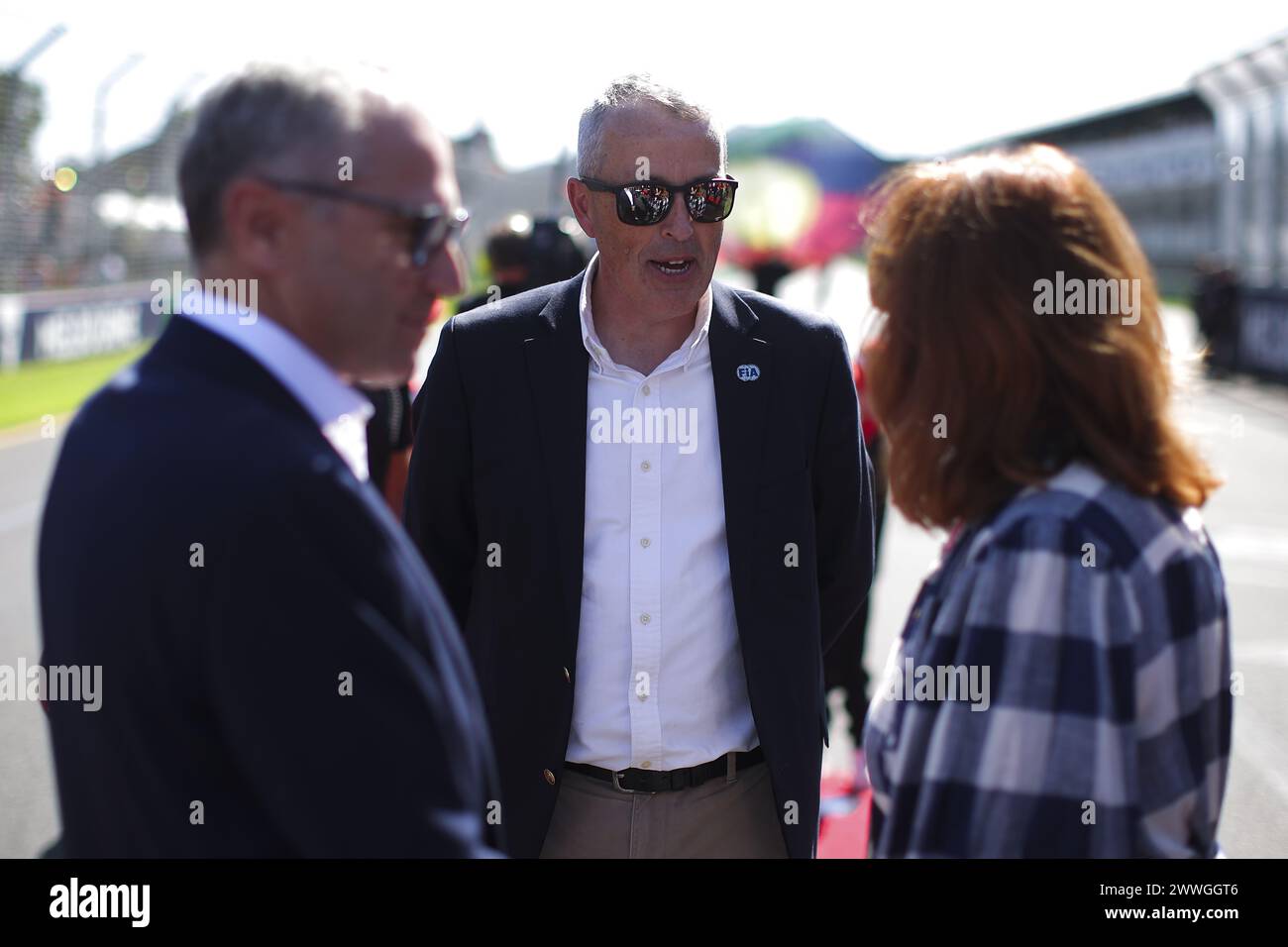 FIA-Mitarbeiter während des Formel-1-Rolex Australian Grand Prix 2024, der dritten Runde der Formel-1-Weltmeisterschaft 2024 vom 22. Bis 24. März 2024 auf dem Albert Park Circuit in Melbourne, Australien Stockfoto