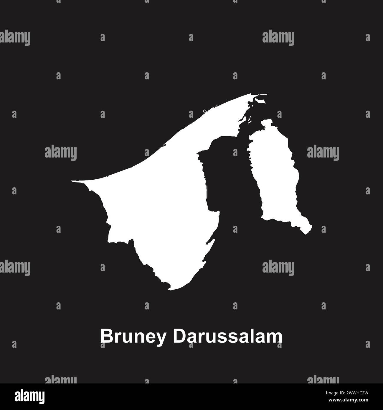 Bruney Darussalam Karte Icon Vektor Illustration Design Stock Vektor