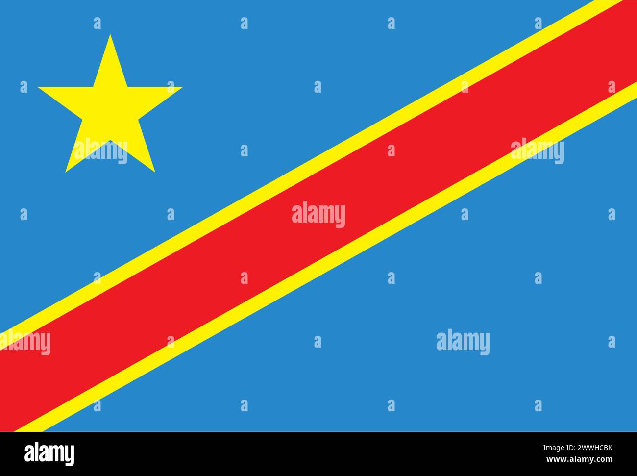 Demokratische Republik Kongo Flagge Icon Vektor Illustration Symbol Design Stock Vektor