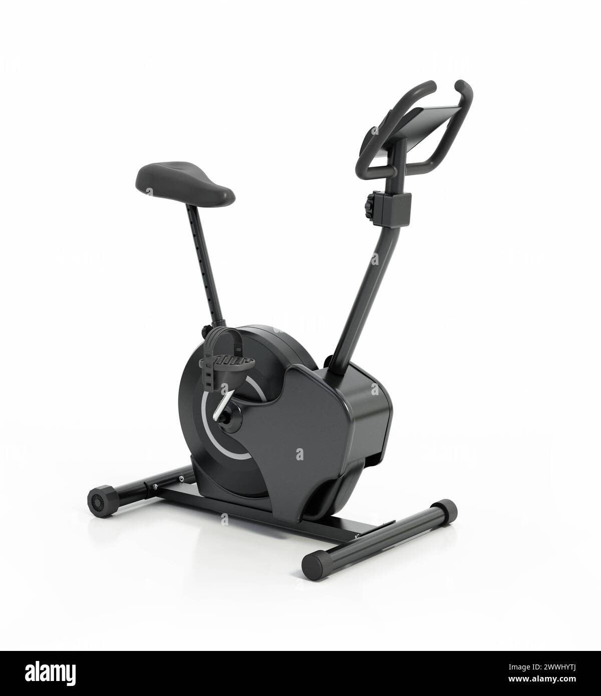 Heimtrainer isoliert auf weißem Hintergrund. 3D-Illustration Heimtrainer isoliert auf weißem Hintergrund. 3D-Abbildung. Heimtrainer, isoliert auf Wi Stockfoto