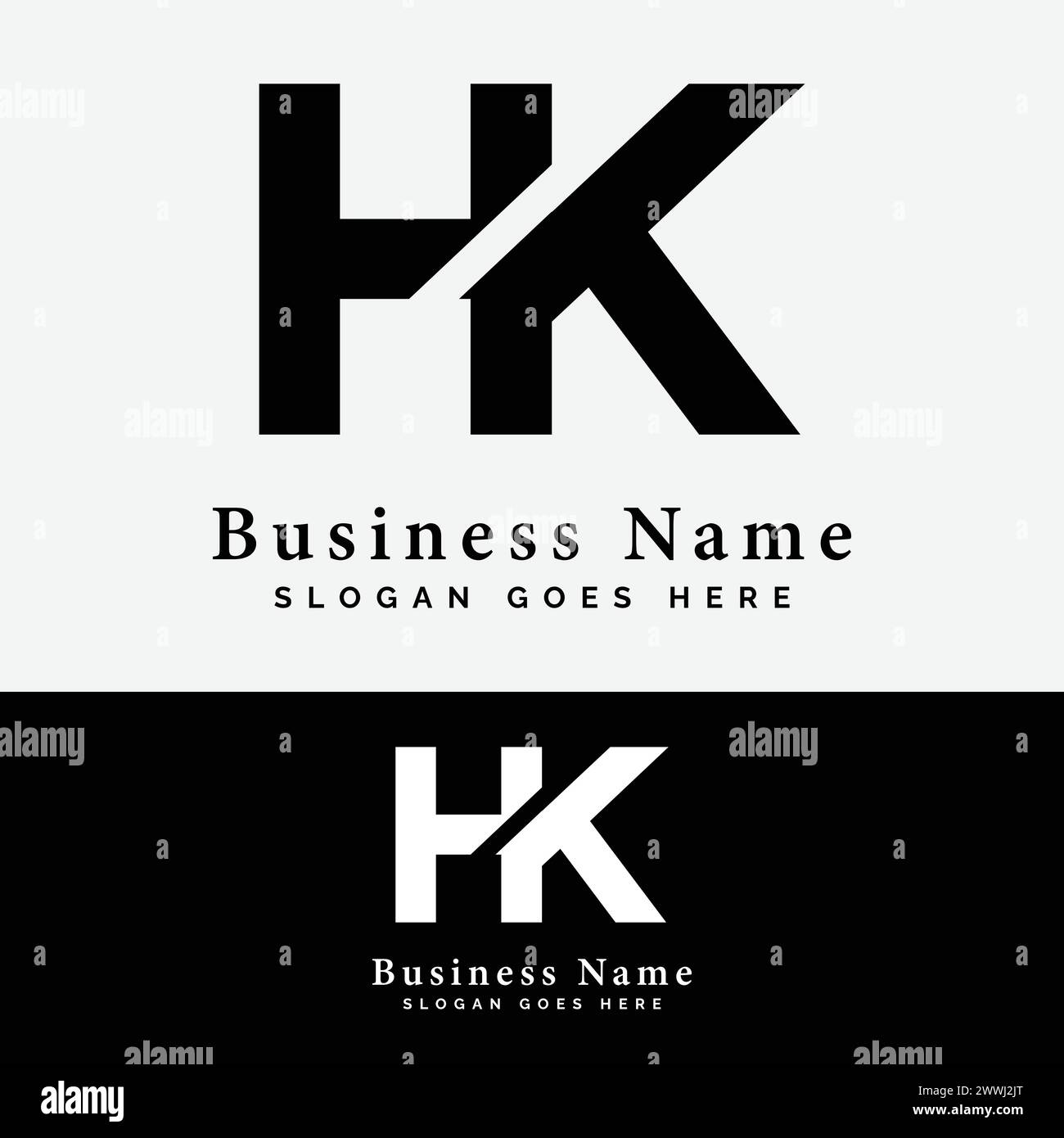 H, K, HK Letter Logodesign. Illustration des ursprünglichen Logos des Alphabets HK Stock Vektor