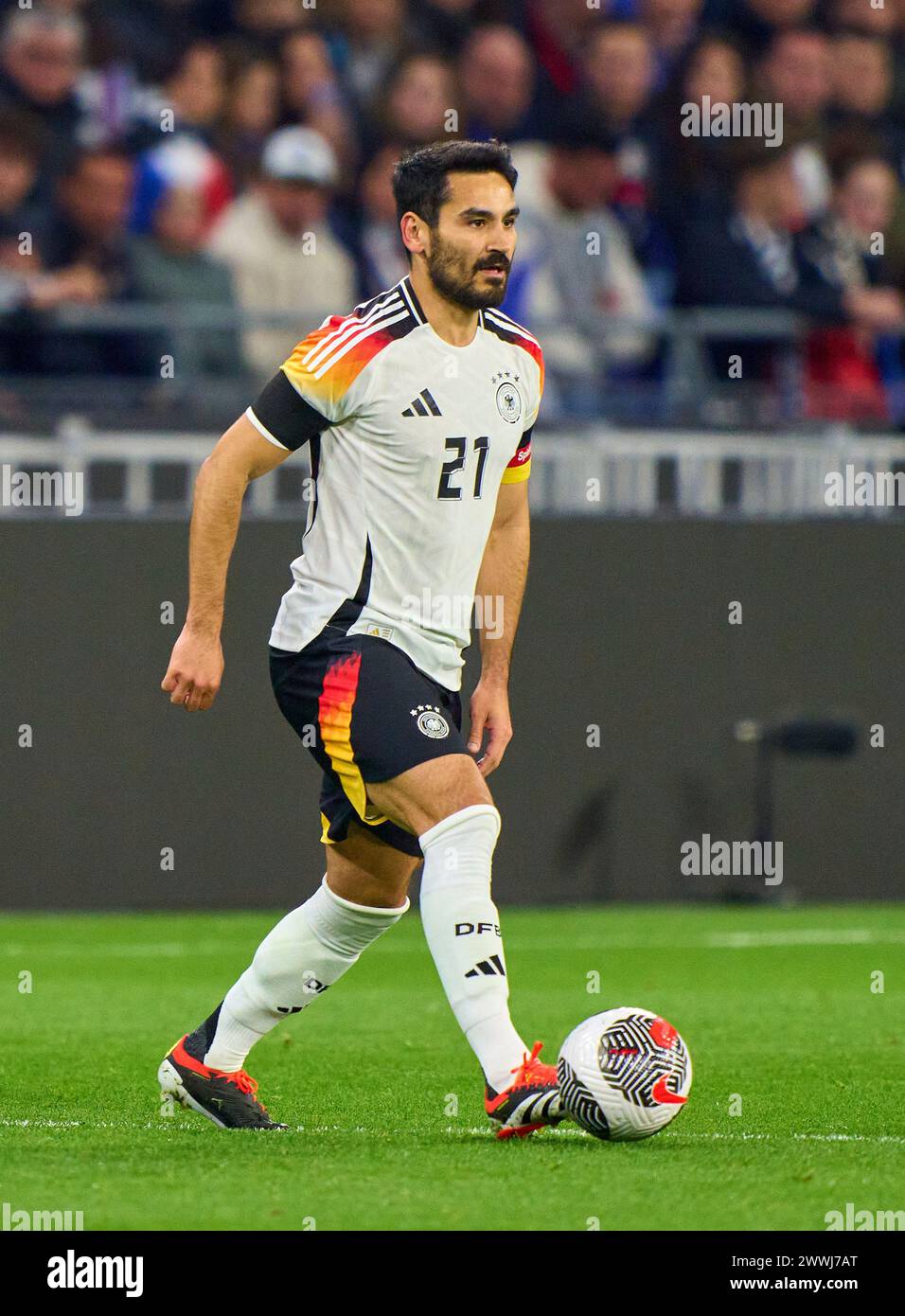 Ilkay Gündogan, DFB 21 im Freundschaftsspiel FRANKREICH - DEUTSCHLAND 0-2 FRANKREICH - DEUTSCHLAND 0-2 in Vorbereitung auf die Europameisterschaft 2024 am 23. März 2024 in Lyon, Frankreich. © Peter Schatz / Alamy Live News Stockfoto