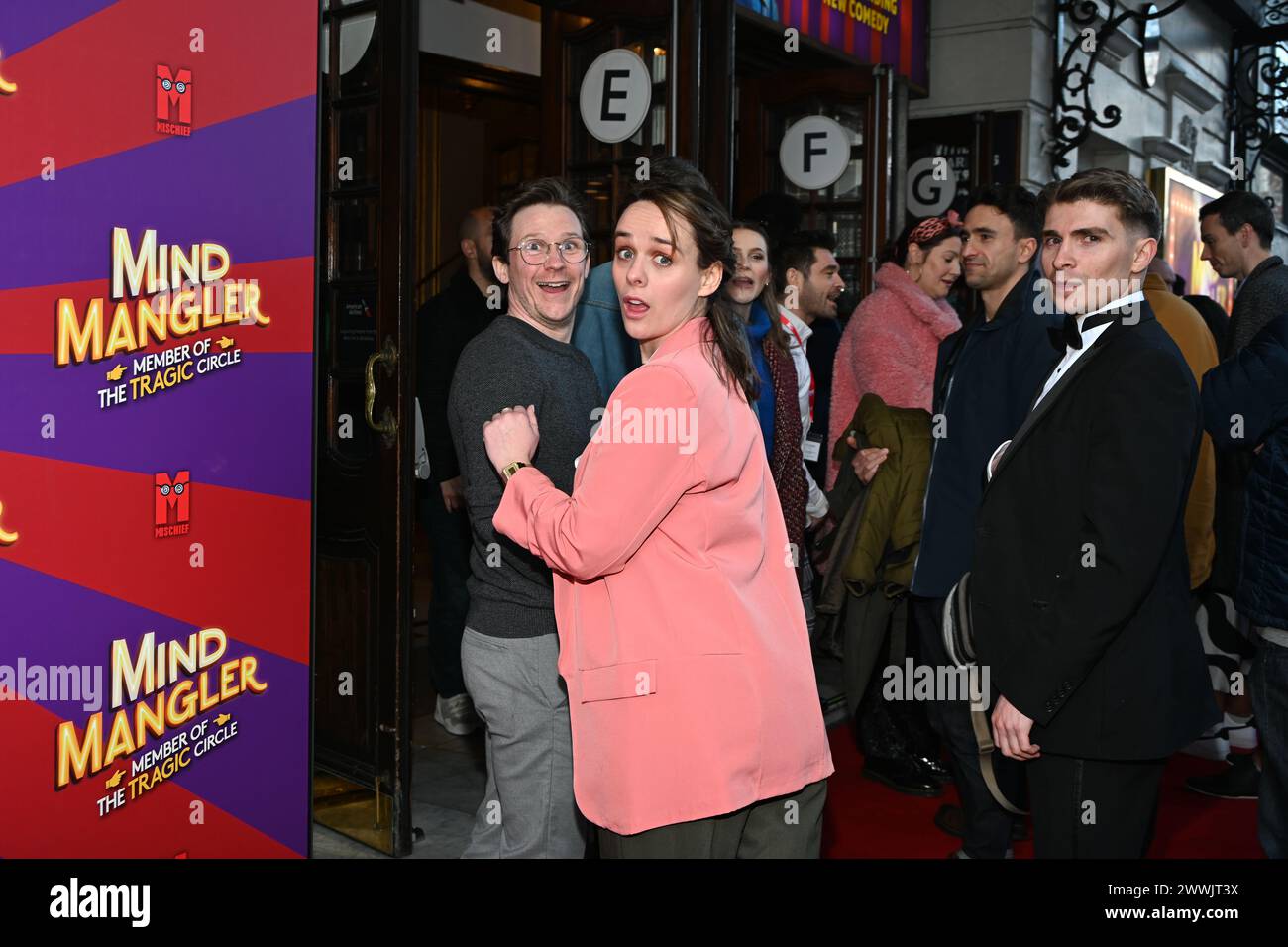 London, Großbritannien. März 2024. Charlie Russell und David Howe nehmen an Einer Gala-Performance von Mind Mangler: Member of the Tragic Circle im Apollo Theatre in London Teil. Quelle: Siehe Li/Picture Capital/Alamy Live News Stockfoto