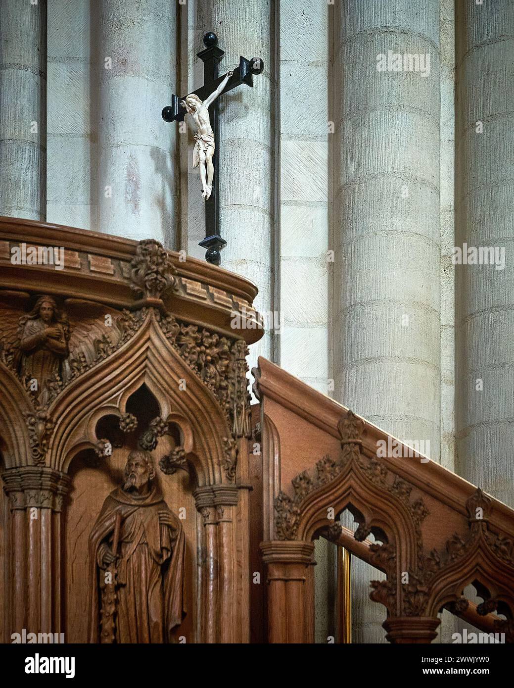 Norwich Kathedrale, Norwich, Norfolk, England, Vereinigtes Königreich Stockfoto