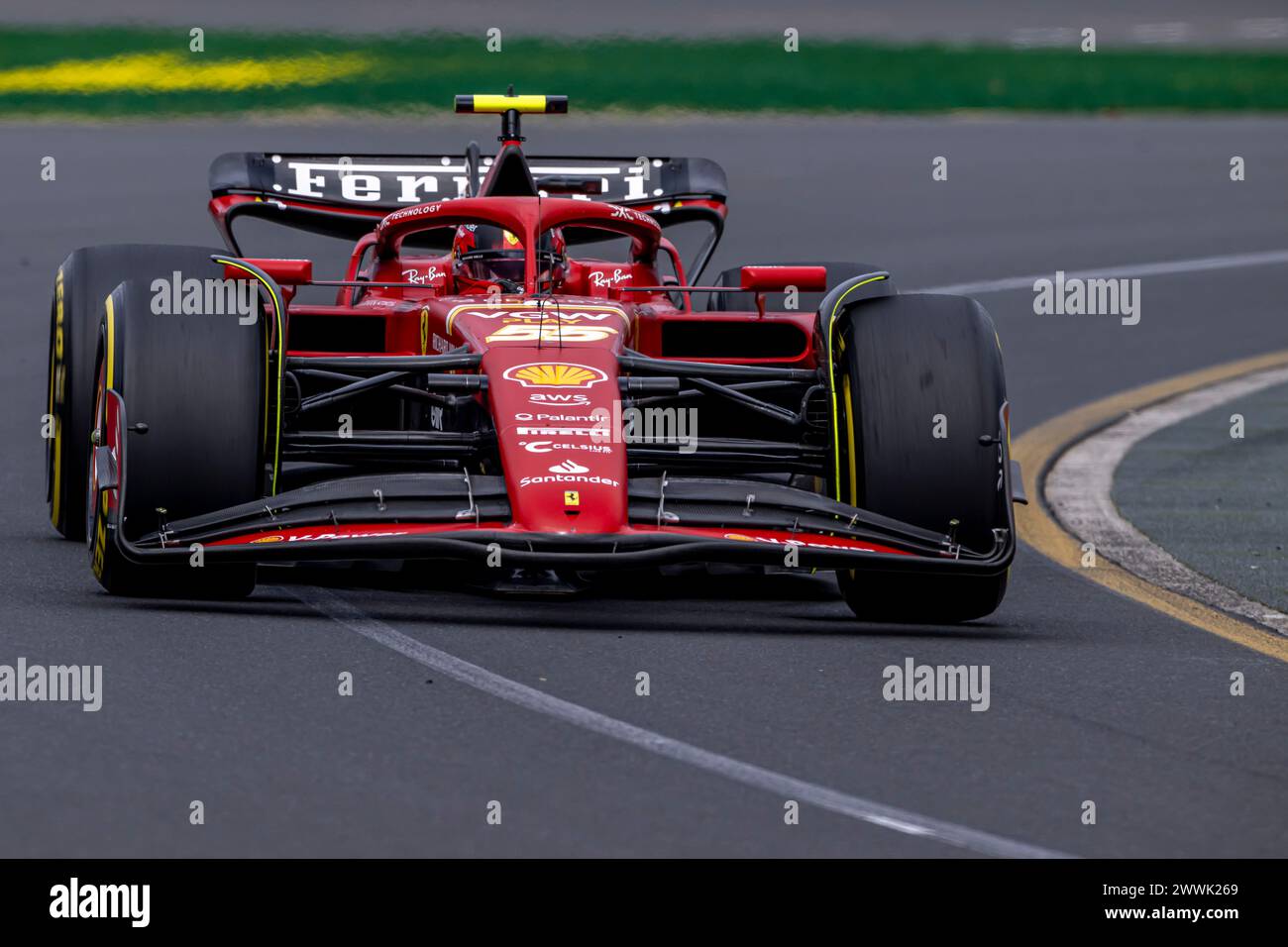 Melbourne, Australien, 23. März, tritt Carlos Sainz aus Spanien für Ferrari an. Qualifying, Runde 03 der Formel-1-Meisterschaft 2024. Quelle: Michael Potts/Alamy Live News Stockfoto