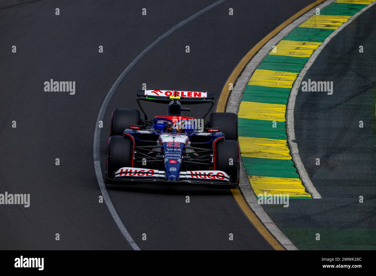 Melbourne, Australien, 23. März, Yuki Tsunoda, aus Japan, tritt für das Visa Cash App RB F1 Team an. Qualifying, Runde 03 der Formel-1-Meisterschaft 2024. Quelle: Michael Potts/Alamy Live News Stockfoto