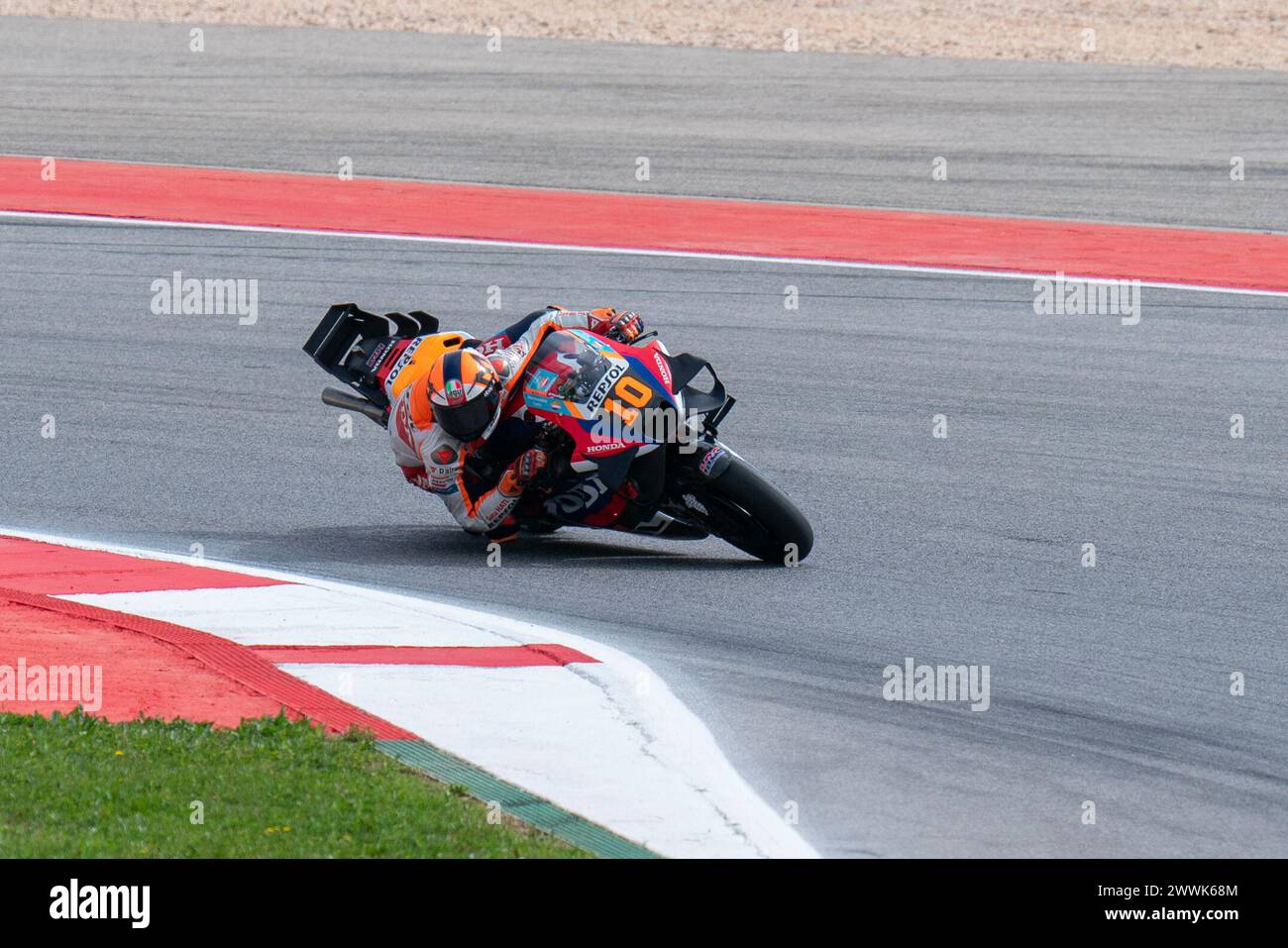 Portimao, Portugal. März 2024. PORTIMAO, PORTUGAL - 23. MÄRZ: Luca Marina aus Italien, Repsol Honda Team während des Grande Premio Tissot de Portugal, MotoGP-Klasse, Sprint-Rennen auf dem Autodromo Internacional do Algarve am 23. März 2024 in Portimao, Portugal. (Foto von Henk Seppen/Orange Pictures) Credit: Orange Pics BV/Alamy Live News Stockfoto