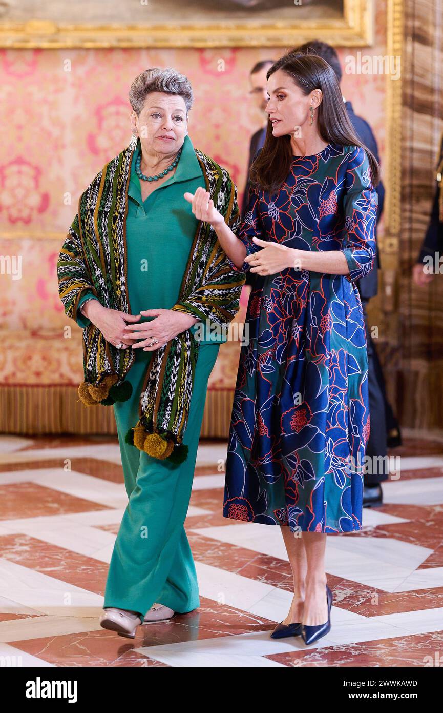 Spanische Royals veranstalten Ein Mittagessen für den Präsidenten von Guatemala und seine Frau mit: König Felipe VI. Von Spanien, Königin Letizia von Spanien Wo: Madrid, Spanien Wann: 22 Feb 2024 Credit: Oscar Gonzalez/WENN Stockfoto