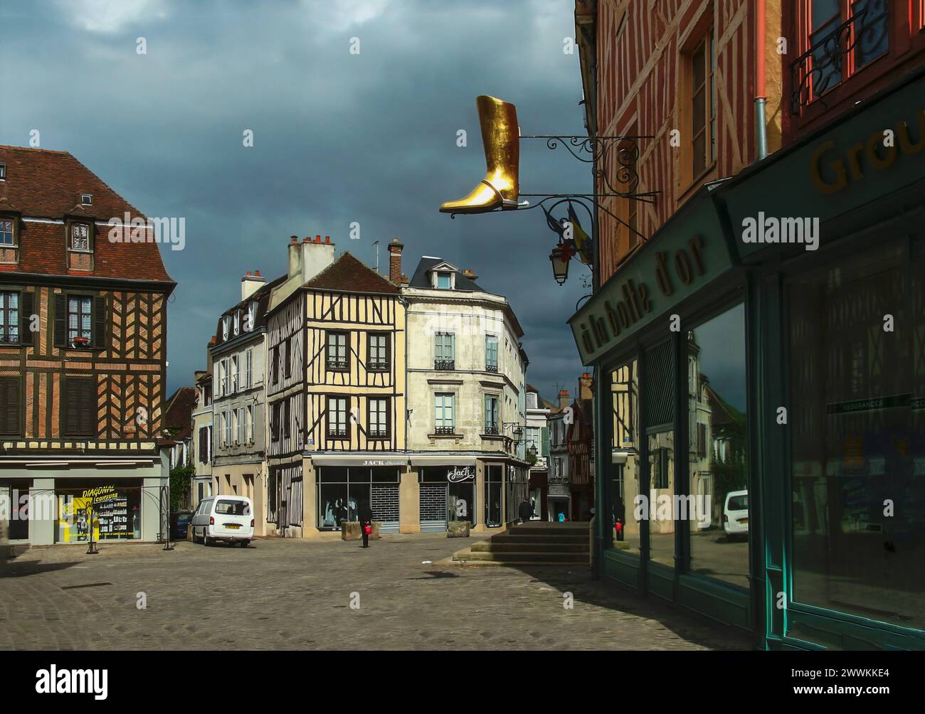 Historisches Auxerre in Burgund Stockfoto