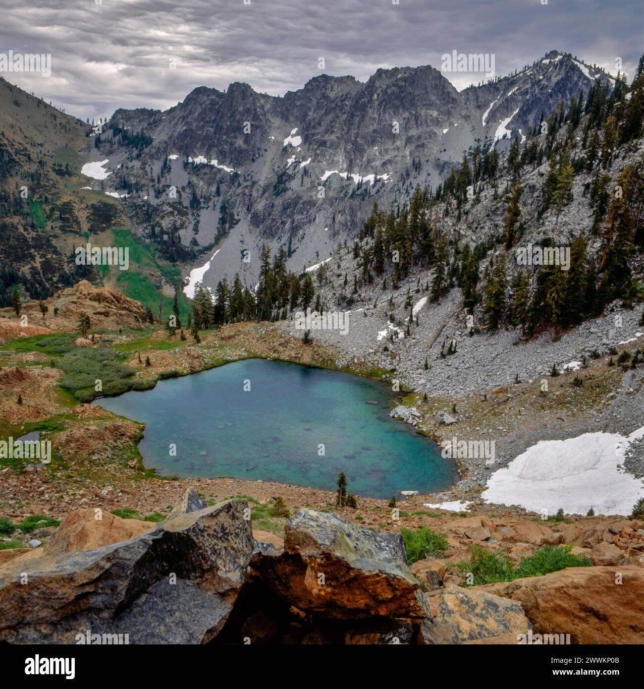 Dolomite Ridge, Luella Lake, Trinity Alps Wilderness, Shasta-Trinity National Forest, Kalifornien Stockfoto