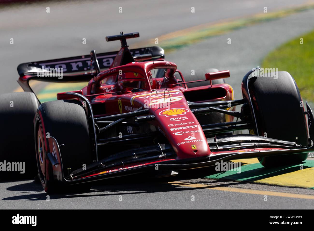 Albert Park, Australien, 24. März 2024. Monaco Charles Leclerc fuhr am 24. März 2024 für die Scuderia Ferrari in Italien während des Grand Prix von Australien von Rolex auf dem Melbourne Grand Prix Circuit in Albert Park, Australien. Quelle: Dave Hewison/Speed Media/Alamy Live News Stockfoto