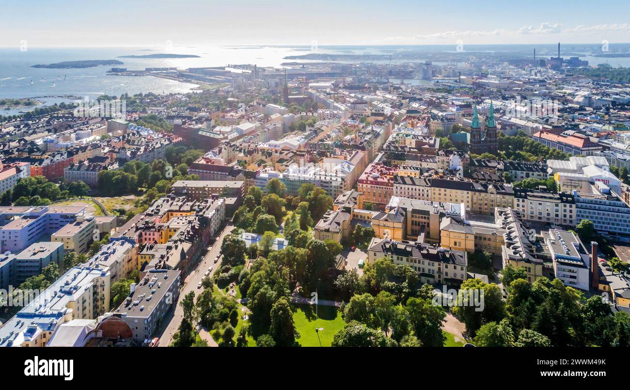 Luftaufnahme (Drohne) von Helsinki, Finnland Stockfoto