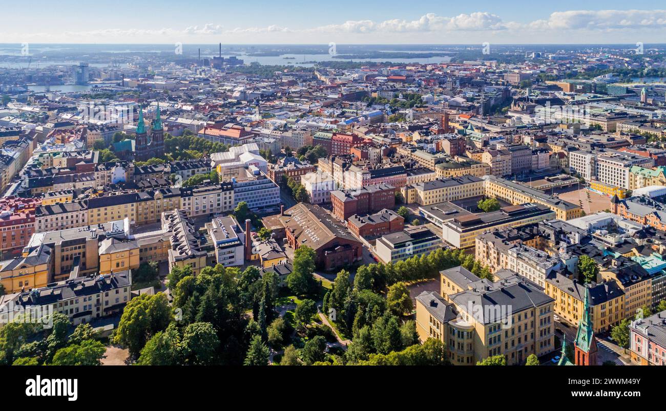 Luftaufnahme (Drohne) von Helsinki, Finnland Stockfoto