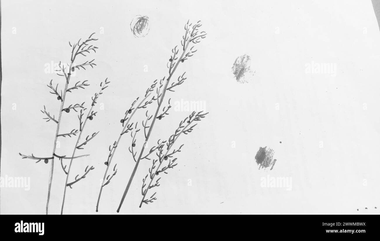 Ein Foto eines Markierungsstifts mit einem Objekt im japanischen Stil, einem Bambusbaum Stockfoto