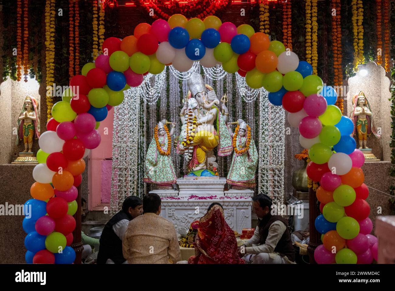 Indien, Jaipur, Shree Khole Ke Hanuman Ji Tempel Stockfoto