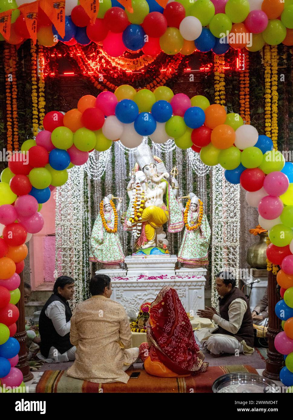 Indien, Jaipur, Shree Khole Ke Hanuman Ji Tempel Stockfoto