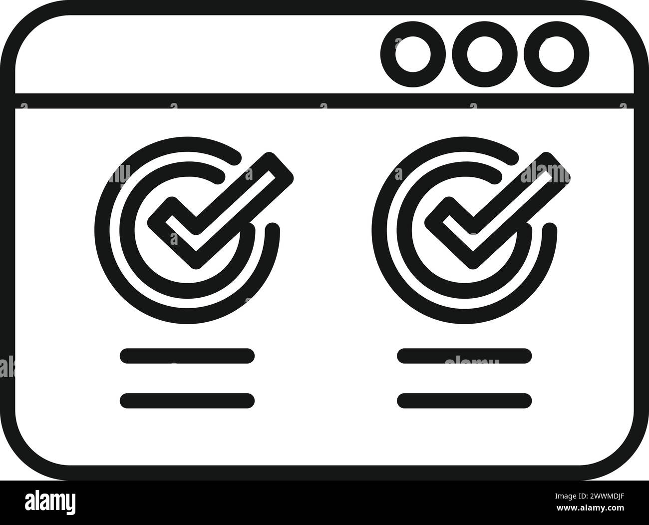 Konturvektor für das Logistiksymbol des Warenkorbs. Digitales Internet. Suchpreis konform Stock Vektor