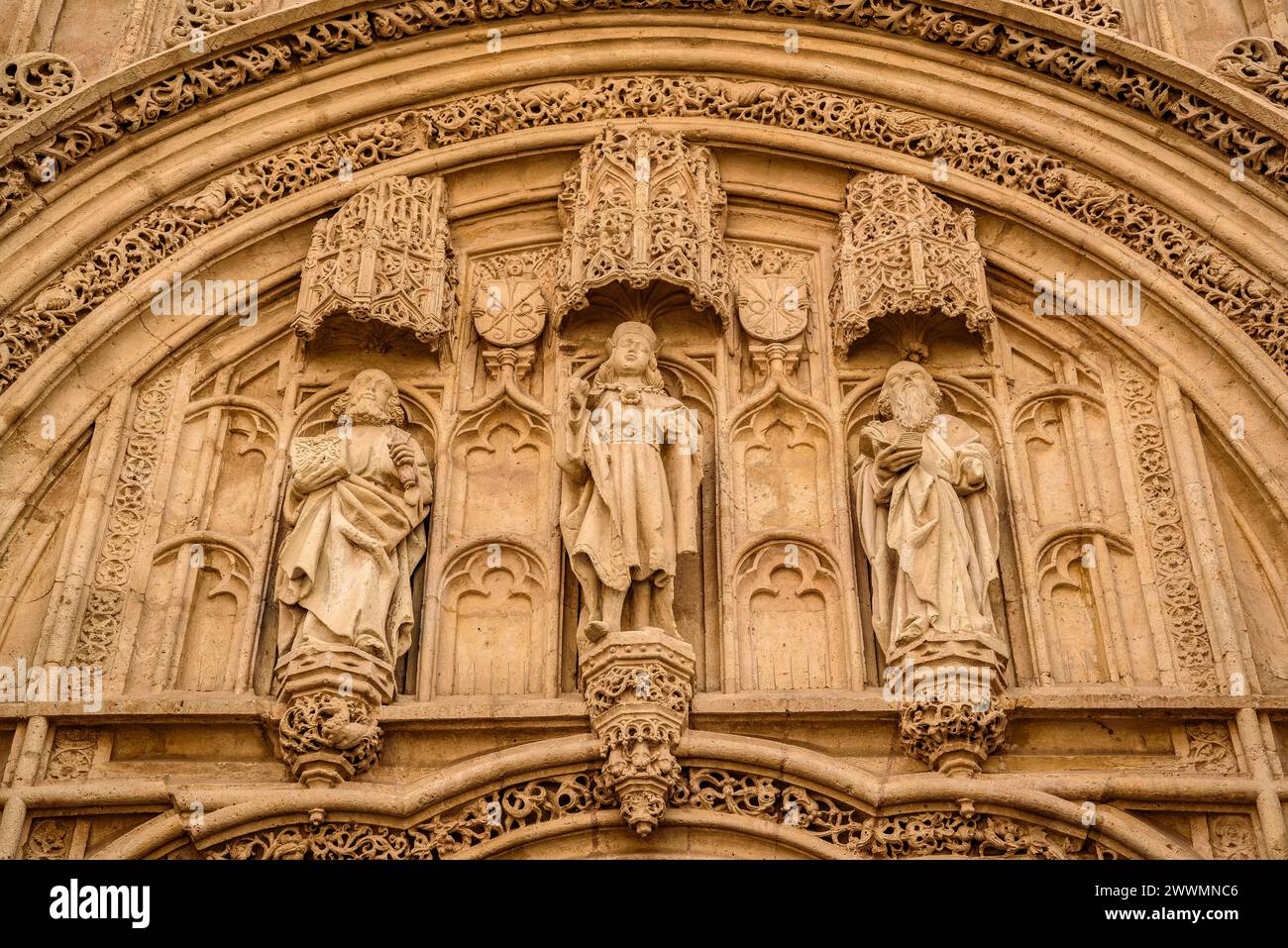 Dekorative Details der Außenfassade der Moschee von Córdoba (Andalusien, Spanien) ESP: Detalles ornamentales de la fachada, Mezquita de Córdoba Stockfoto