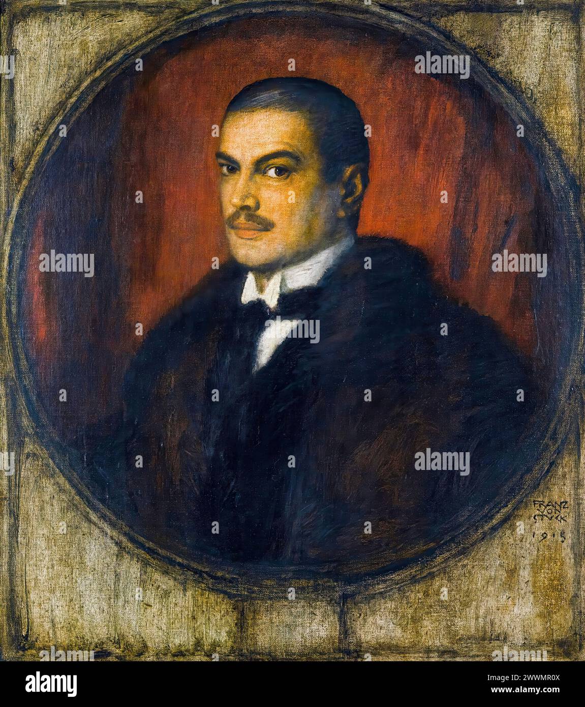 Franz von Stuck (1863–1928), Selbstporträt des deutschen Symbolmalers in Öl auf Leinwand, 1915 Stockfoto