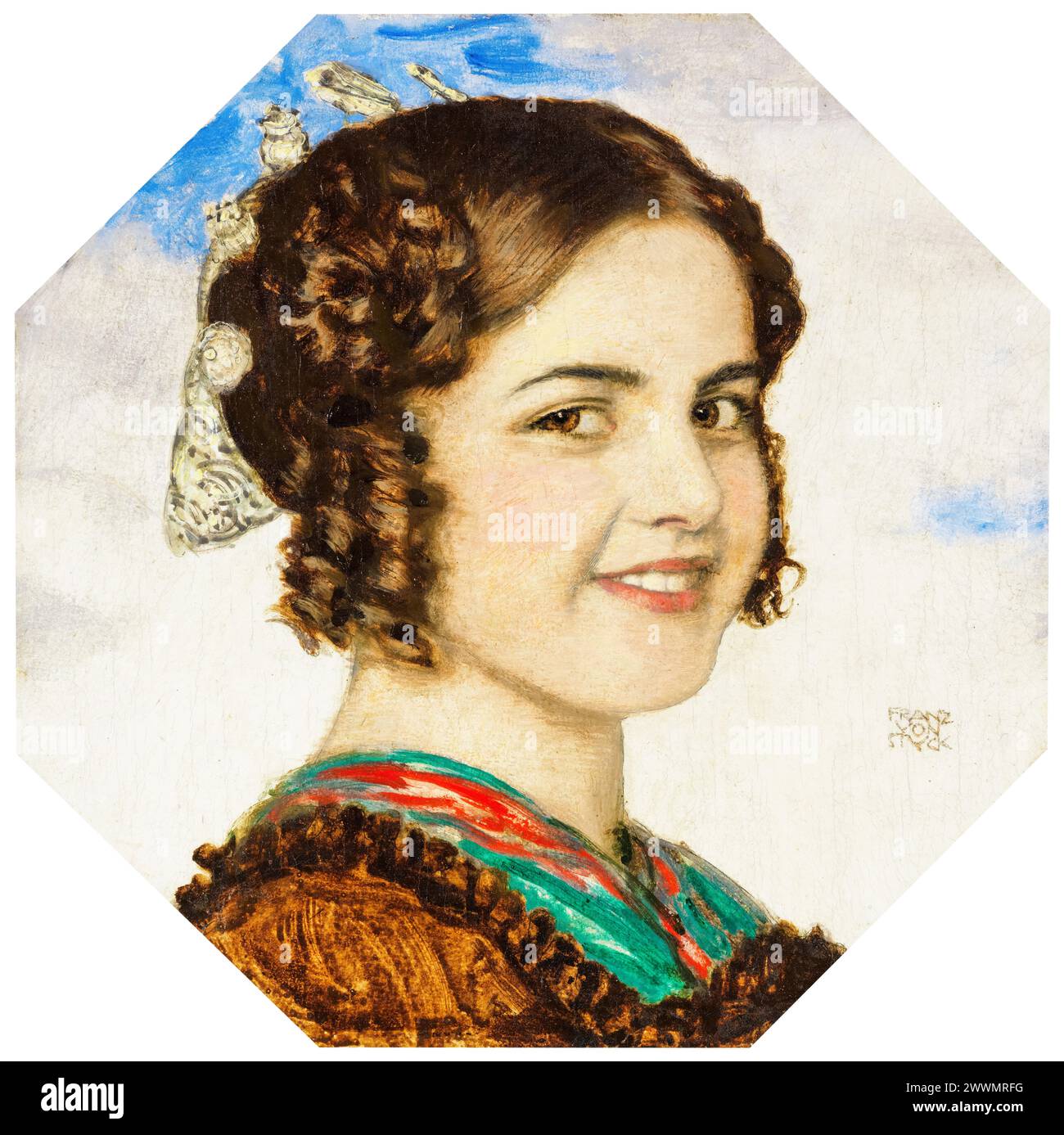 Mary Stuck (1896–1961) die Tochter des Künstlers, Portraitgemälde in Öl von Franz von Stuck, um 1912 Stockfoto