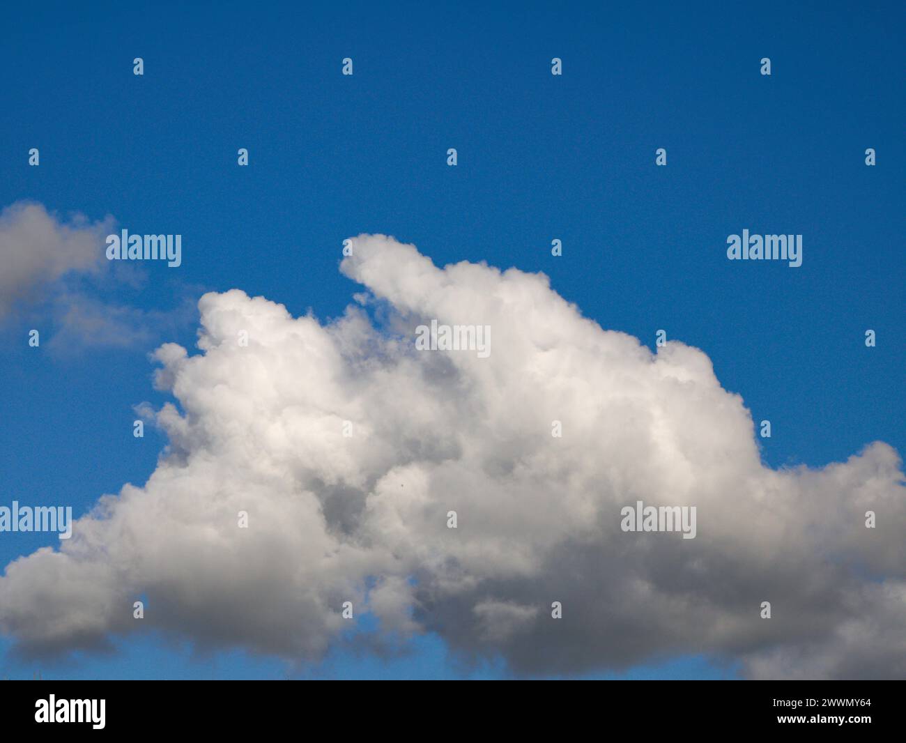 Weiße Cumulus-Wolken Hintergrund, Sommerwolken Stockfoto