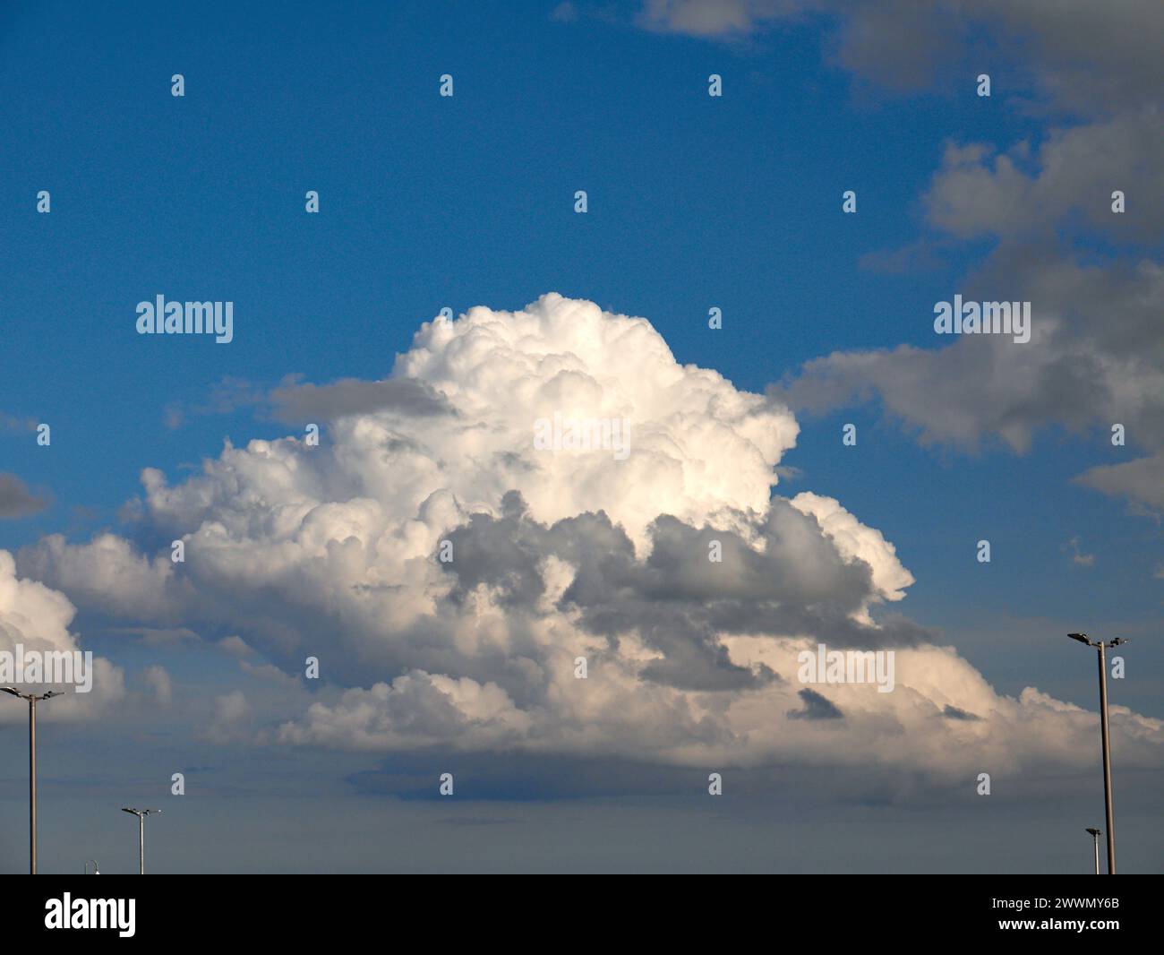 Weiße Cumulus-Wolken Hintergrund, Sommerwolken Stockfoto