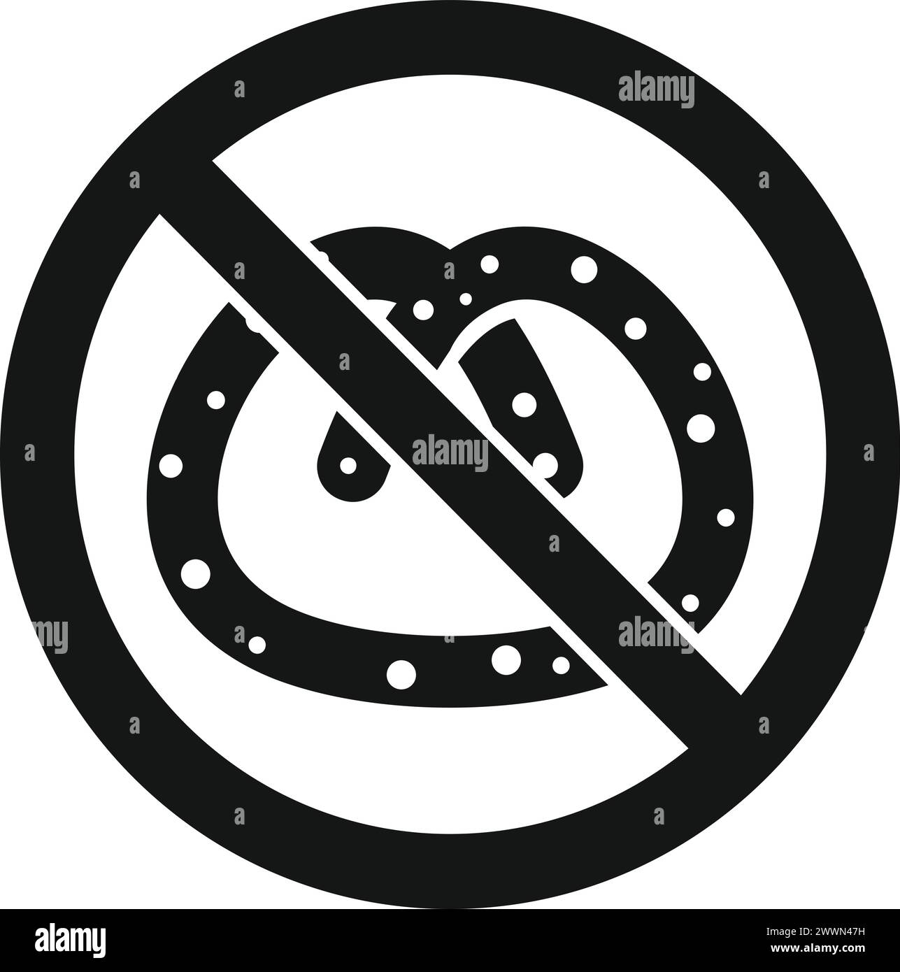 Bäckerei Lebensmittel Brezel Symbol einfacher Vektor. Mahlzeitenkrankheit. Ernährungsdiät Stock Vektor