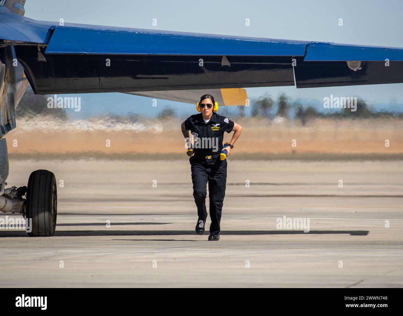Die Blue Angels führen derzeit Wintertrainings in der Naval Air Facility (NAF) El Centro, Kalifornien, durch, um die kommende Flugschau-Saison 2024 vorzubereiten. Marineblau Stockfoto