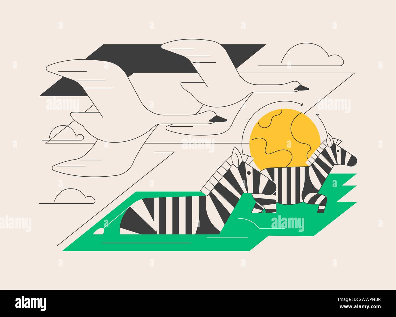 Saisonale Migration abstrakte Konzept Vektor Illustration. Stock Vektor