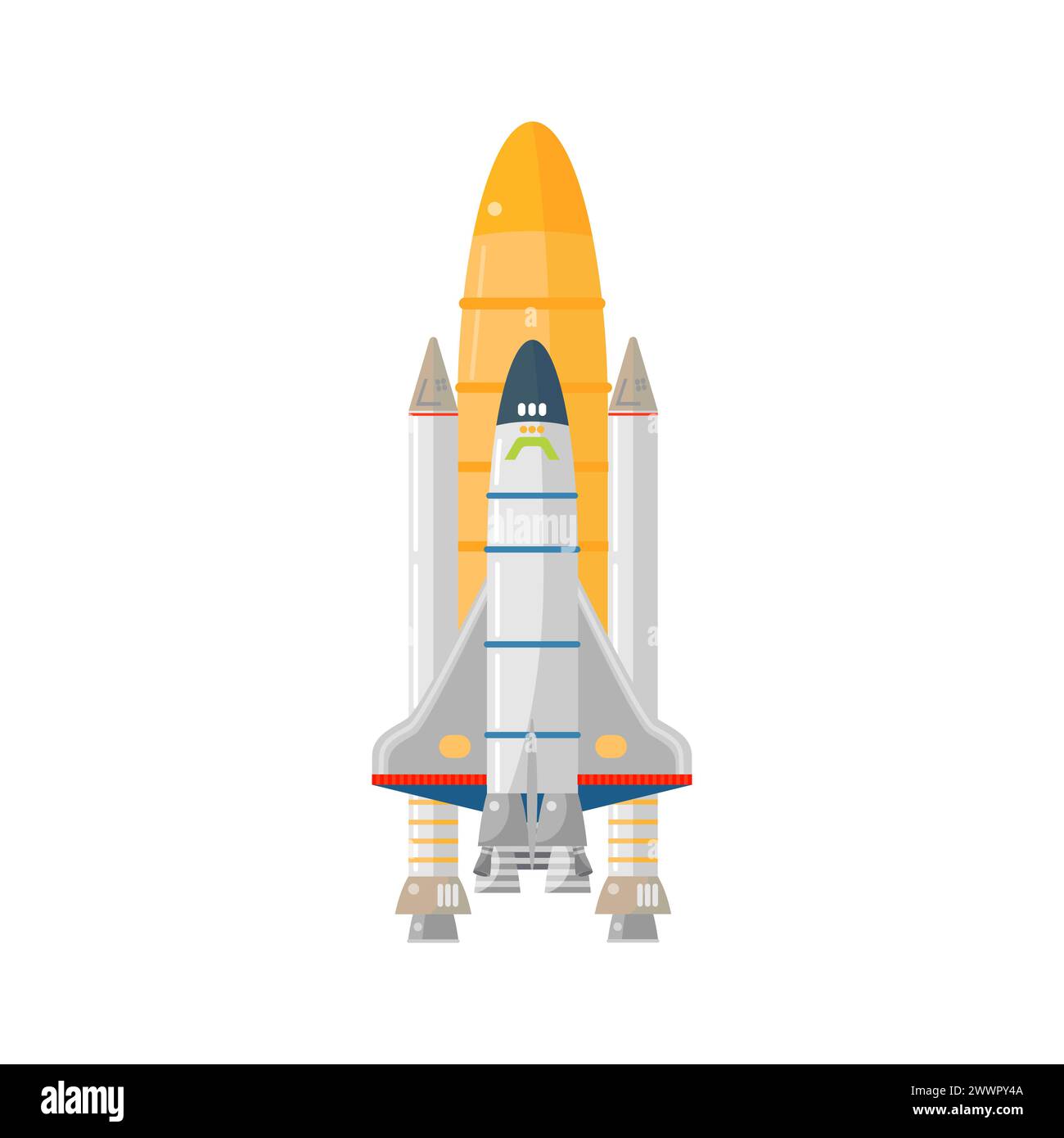 Space Shuttle, Raketenraumschiff für die Galaxie-Entdeckungsmission der Astronauten-Vektor-Illustration Stock Vektor