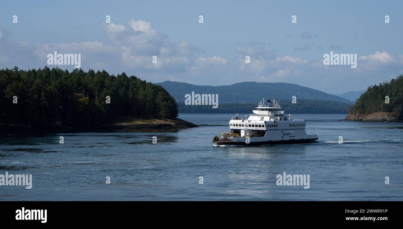 Fährfahrt entlang der Straße von Georgia, British Columbia, Kanada Stockfoto