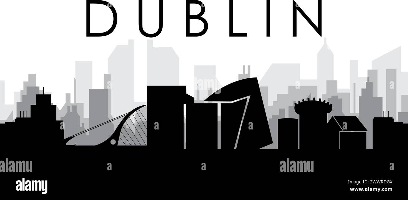 Skyline-Panorama der Stadt von DUBLIN, IRLAND Stock Vektor