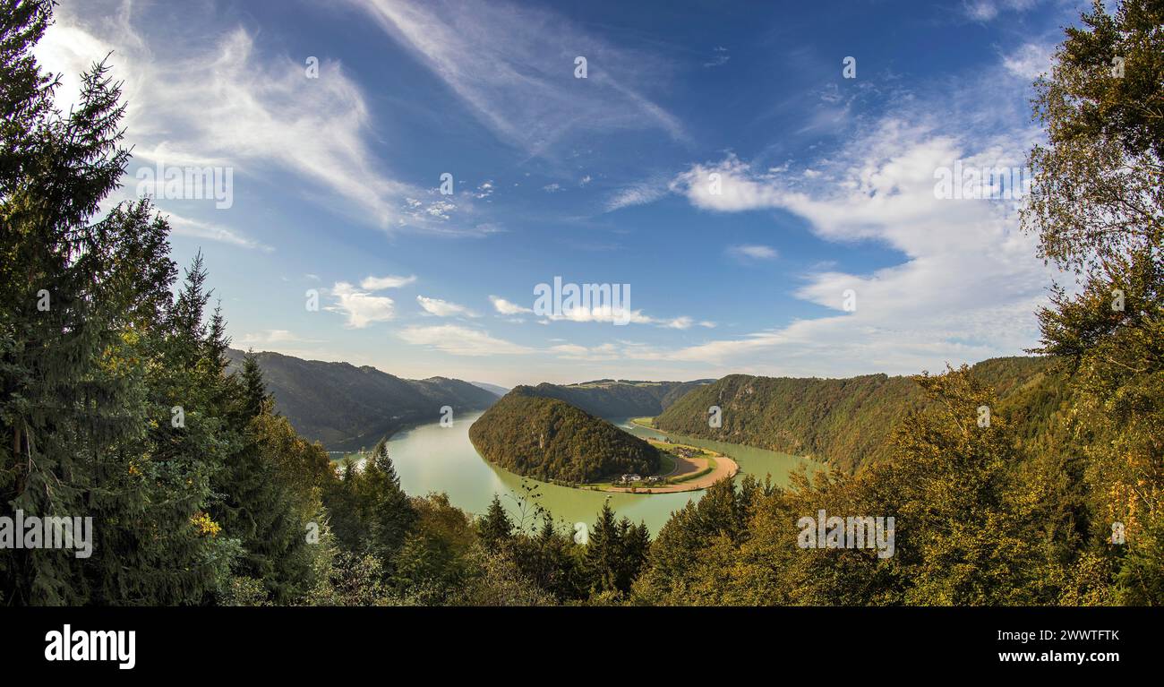 Schloegener Schlinge, Donauschleife, Österreich, Oberösterreich Stockfoto