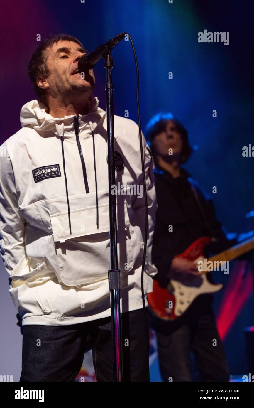 London, Großbritannien. März 2024. Liam Gallagher und John Squire auf der Bühne im O2 Forum Kentish Town, London. Quelle: John Barry/Alamy Live News Stockfoto