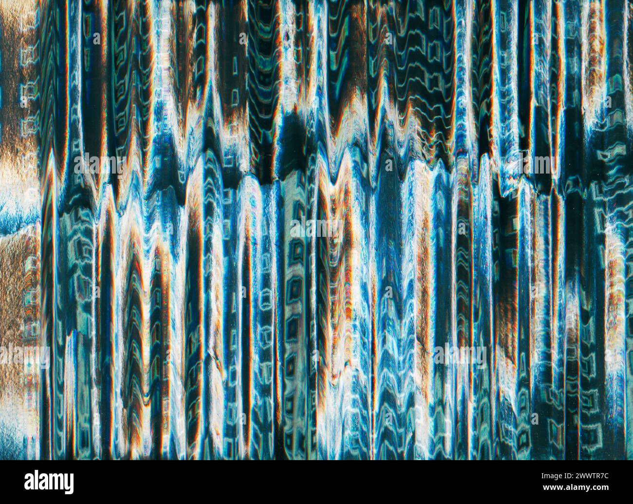 Analoges Störgeräusch blau orange Textur Stockfoto
