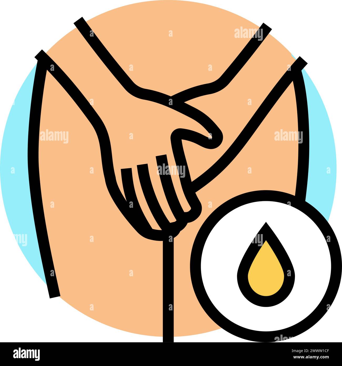 Inkontinenz-Urologie-Farb-Symbol-Vektor-Illustration Stock Vektor