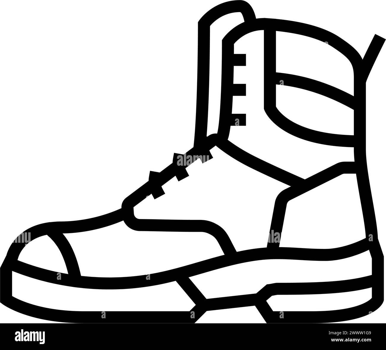 Sicherheitsstiefel psa Schutzausrüstung Linie Symbol Vektor Illustration Stock Vektor