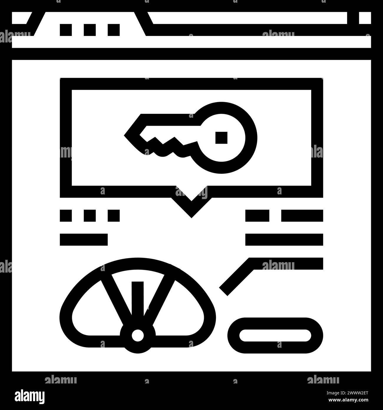 Schlüsselwort Schwierigkeit seo Line Symbol Vektor Illustration Stock Vektor