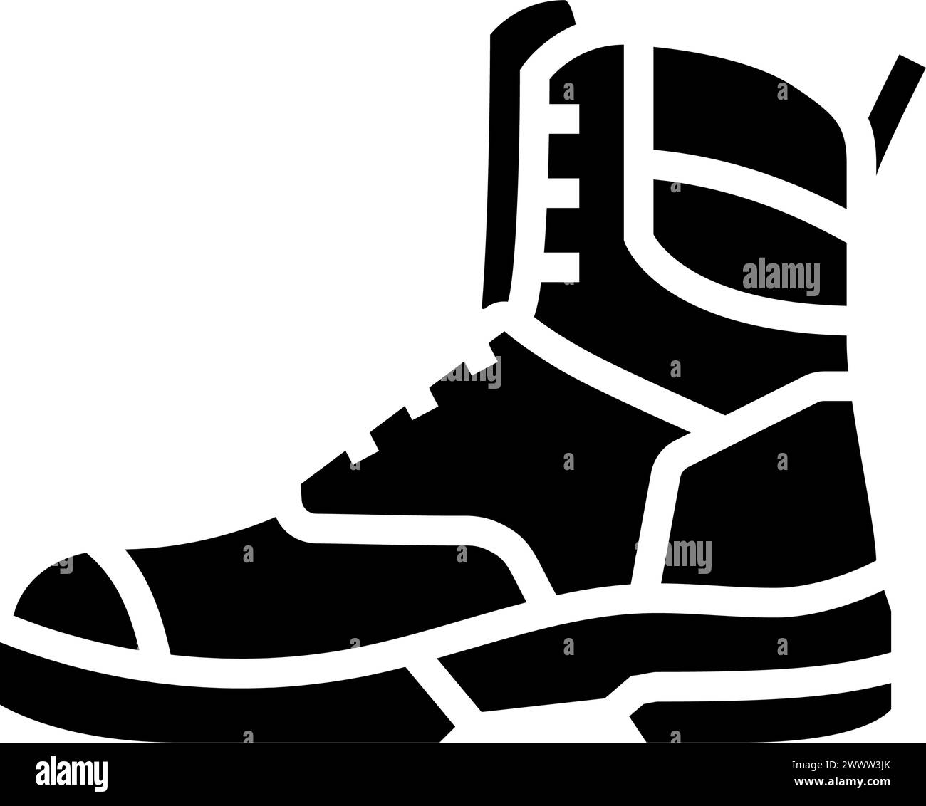 Sicherheitsstiefel psa Schutzausrüstung Glyphe Symbol Vektor Illustration Stock Vektor