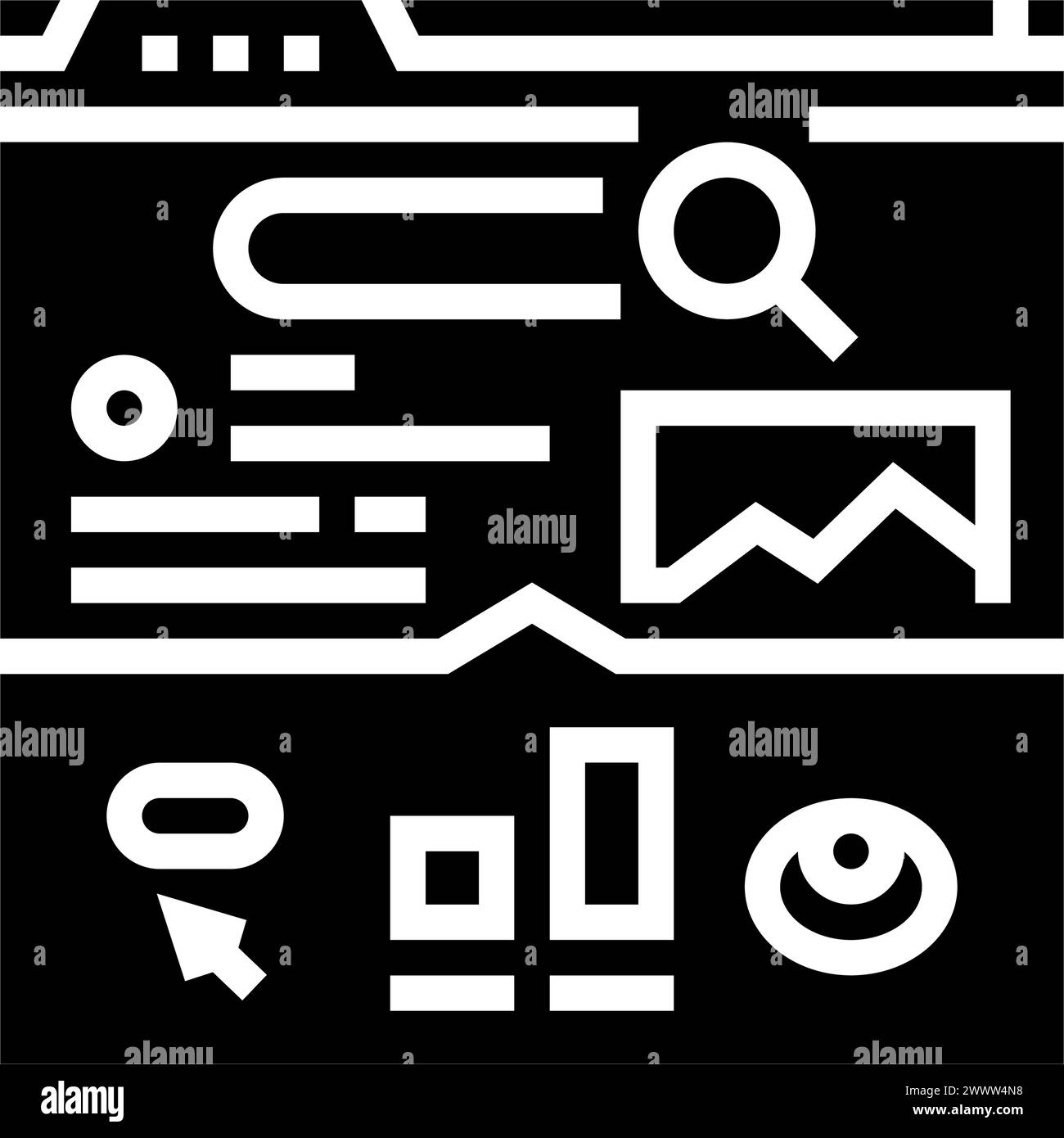 ctr Click Through Rate seo Glyph Symbol Vektor Illustration Stock Vektor