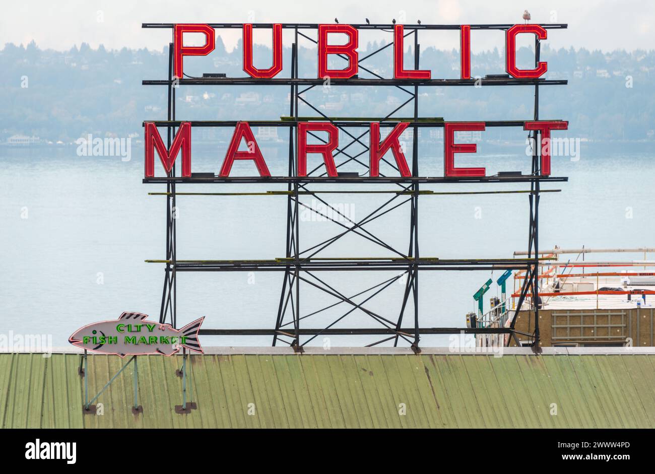 Pike Place Market, Seattles ursprünglicher Bauernmarkt in Seattle, Washington State, USA Stockfoto