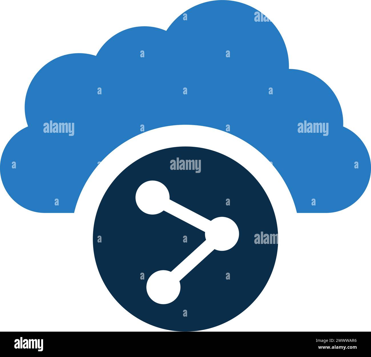 Cloud Share-Symbol – wunderschönes Vektordesign. Perfekt für Web, Printmedien, Online-Design, kommerzielle Nutzung oder jede Art von Design-Projekt. Stock Vektor