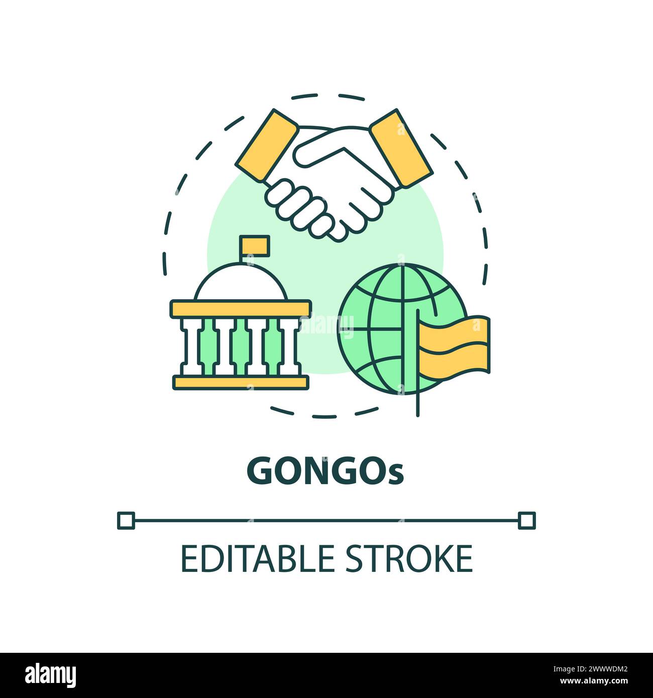 GONGOs Multi Color Concept Symbol Stock Vektor