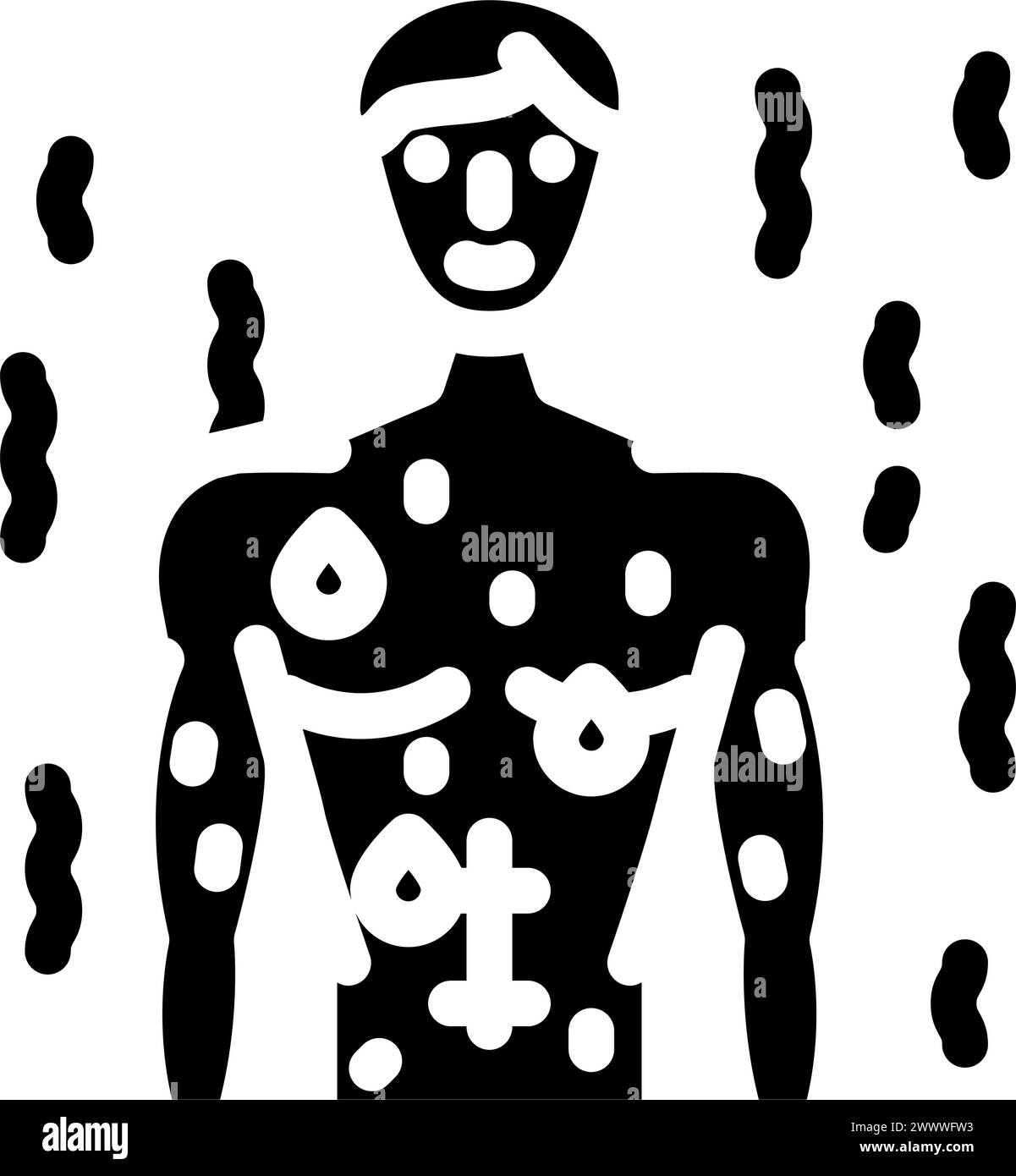 Sweat Sauna Glyphe Icon Vektor Illustration Stock Vektor