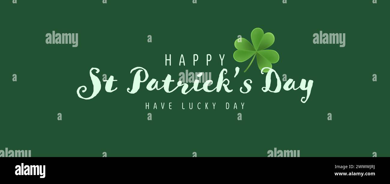 Happy Saint Patrick's Day Grafikvorlage mit Kleeblatt Vektor Illustration Stock Vektor